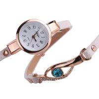 Reloj Pulsera Tira con Dorado y Piedra Azul