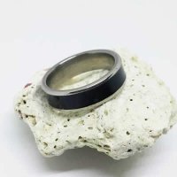 Anillo Acero Banda Negra