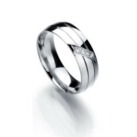 Anillo Franjas Plateado Dama