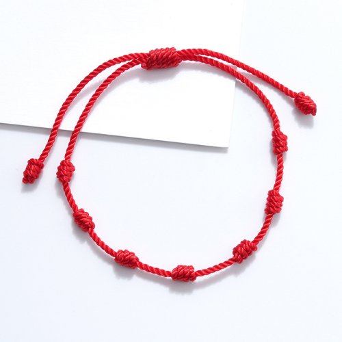 Pulsera Hilo Rojo 7 Nudos