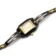 Reloj Dama Rectangular Negro Dorado
