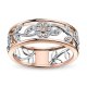 Anillo Dama Grabado Rosa Plateada - Vista 2