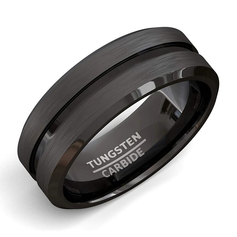 Anillo Acero Inoxidable 8mm Negro Mate